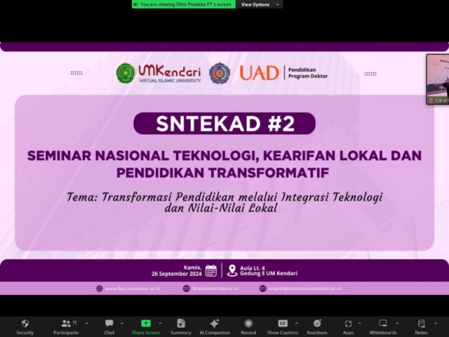 Seminar Nasional Teknologi, Kearifan Lokal, dan Pendidikan Transformatif SNTEKAD #2
